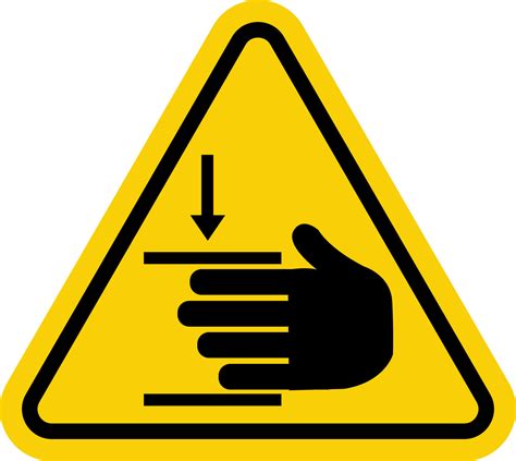 Hand Injury Sign Hand Crush Sign Hand Pinch Point Sign Warning Sign