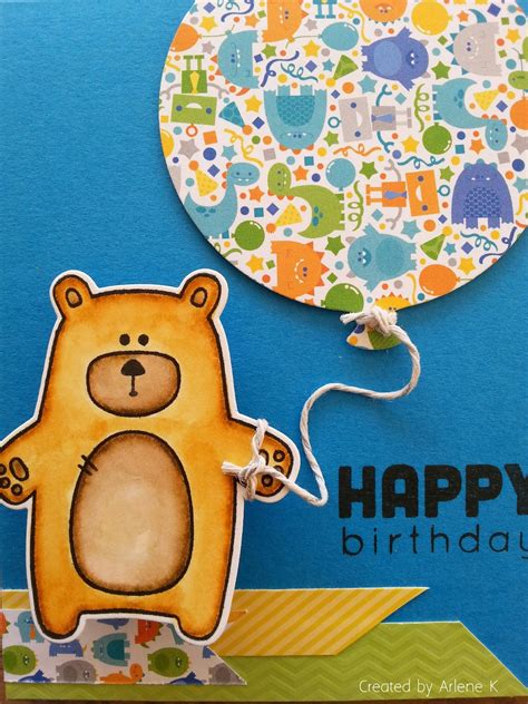 Knipoog Creations Bear Birthday Card