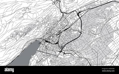 Urban Vector City Map Of Biel Switzerland Europe Stock Vector Image