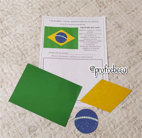 Professora Rebeca Neumann Atividade Com A Bandeira Do Brasil