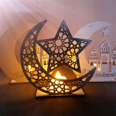 2022 New Arrival 15155cm Wooden Plaque Muslim Home Decoration Ramadan