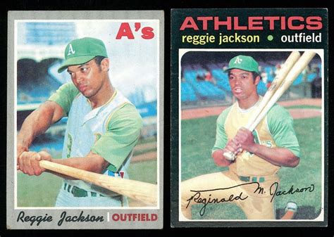 Most valuable player award flashback. Lot of (2) Reggie Jackson Baseball Cards with 1970 Topps ...