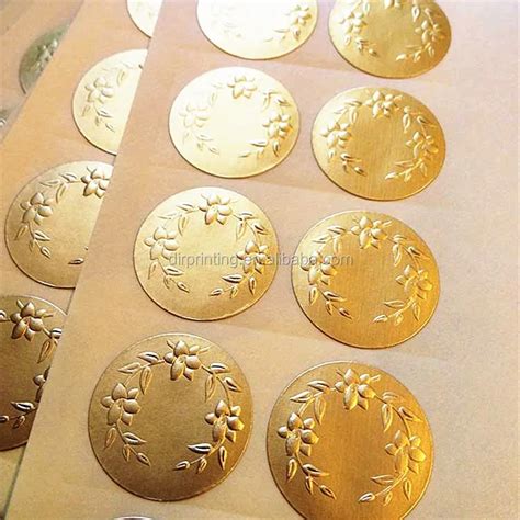 Metal Gold Embossing Stickergold Foil Embossed Label Sticker Buy