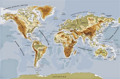 Tercero De Sociales Mapamundi Relieve