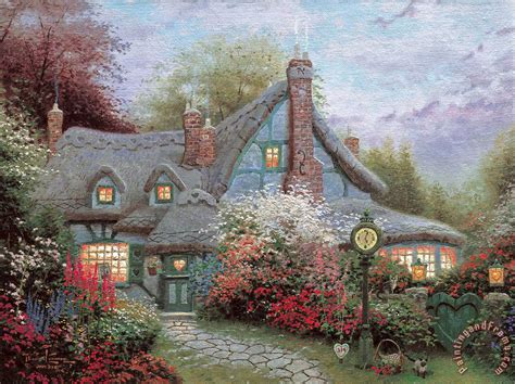Thomas Kinkade Sweetheart Cottage Painting Sweetheart Cottage Print