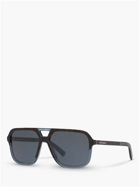dolce and gabbana dg4354 men s square sunglasses brown blue at john lewis and partners
