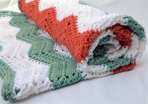 Queen Size Large Chevron Crochet Blanket Crochet Afghan Etsy