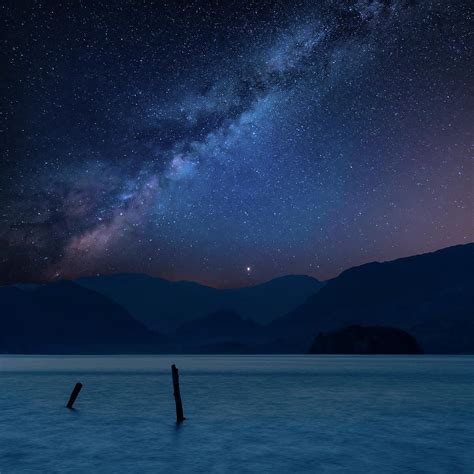 Stunning Vibrant Milky Way Composite Landscape Image Over Derwen