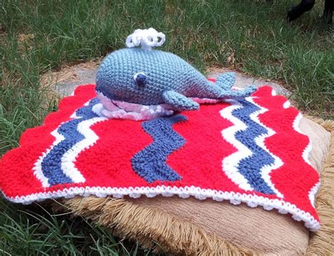 Crochet Soft Blue Whale Cuddle Blanket Lovie Snuggie Instant Etsy