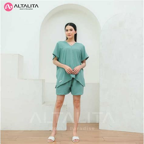 Jual Altalita One Set Nagita Setelan Wanita Kekinian Cringkle Airflow