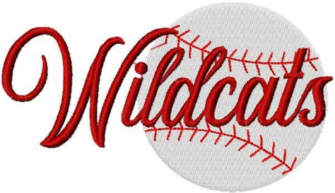 Wildcats Baseball Logo Embroidery Design In 2021 Embroidery Logo