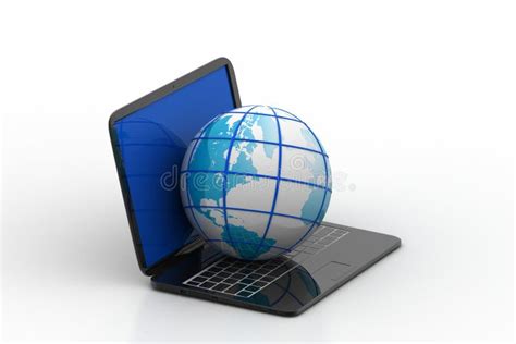 Laptop With Globe Stock Illustration Illustration Of Mobile 76323035