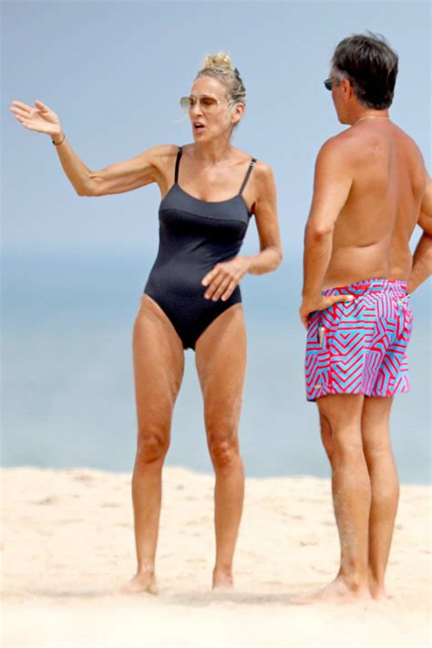 Sarah Jessica Parker Spotted In A Swimsuit As She Enjoys Beach Day In The Hamptons New York