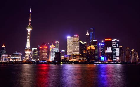 Fondos De Pantalla 3840x2400 China Shanghái Noche Ciudades Descargar