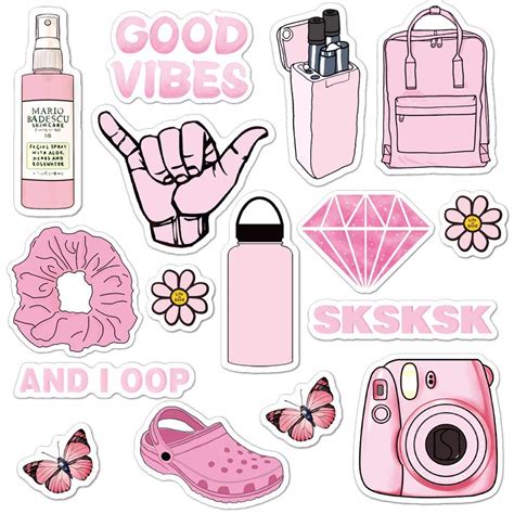 Buy Anerza Vsco Stickers Light Pink Vinyl Waterproof Water Bottle Stickers Laptop Phone Cute