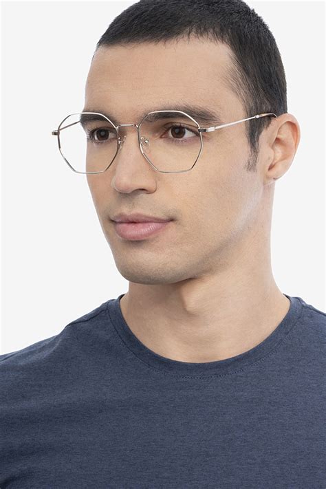 Octave Geometric Silver Full Rim Eyeglasses Eyebuydirect Canada