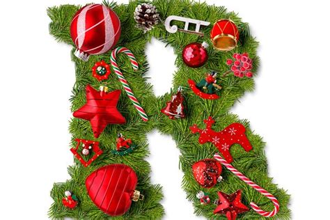 Christmas Alphabet Letter R High Quality Holiday Stock Photos