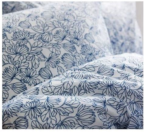 Ikea nattjasmin full/queen duvet cover + 2 pillowcases bed set striped beige new. IKEA Bladvass QUEEN Double Duvet COVER Set BLUE White ...