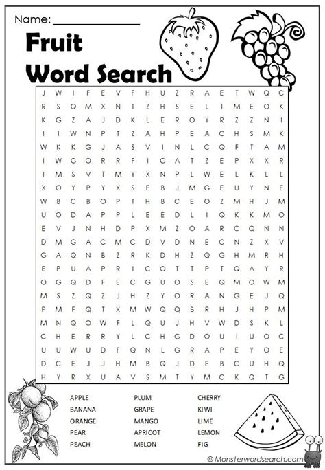 Fruit Word Search More At Dodifairy Word Puzzles For