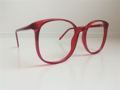 Vintage Red Eyeglass Frames Oversized Eyeglasses Ruby