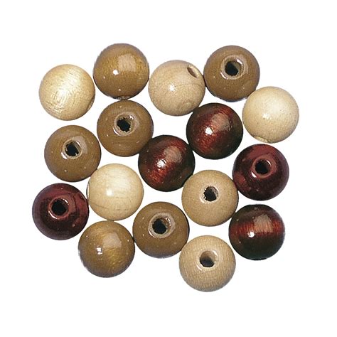 14mm Polished Wooden Beads Brown Tones Glitterwitch