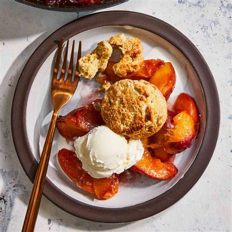 Peach Cobbler With Ginger Biscuits Recipe Eatingwell