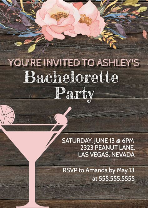 Printable Bachelorette Party Invitation Template Printable Templates