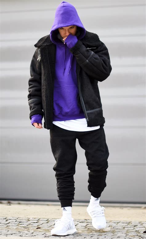 Today Im Wearing A Purple Hoodie And Sherpa Jacket By Urbanoutfitters