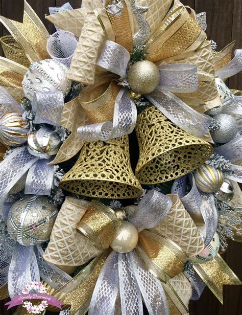 Elegant Christmas Wreath Silver And Gold Christmas Wreath