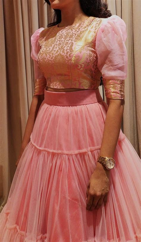 Candy Pink Ruffle Skirt And Croptop Anju Shankar Label