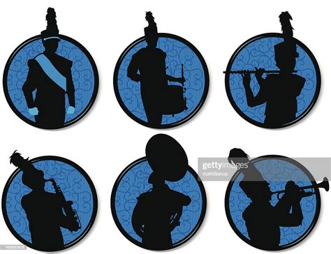 Marching Band Silhouettes Buttons High Res Vector Graphic Getty Images