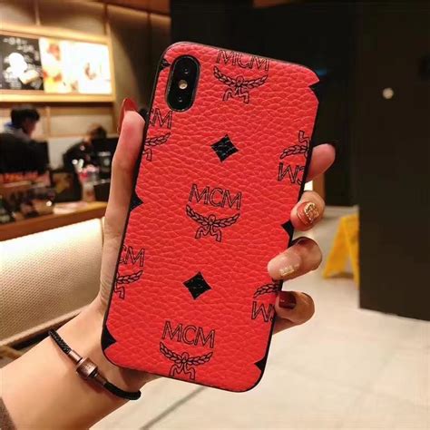 2552 Unique Skin Mcm Leather Back Cases For Iphone 11 Pro Max Red