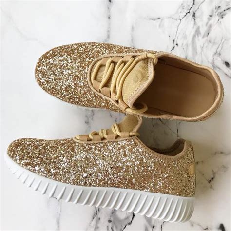 Gold Glitter Glam Sneakers Lulu Grace Designs