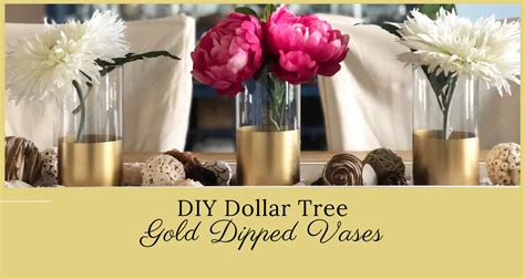 Easy Dollar Tree Diy Gold Dipped Vases The House House