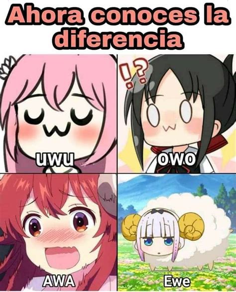 Memes Anime Uwu Diferencias Entre Uwu Owo Awa Y Ewe Meme Divertido