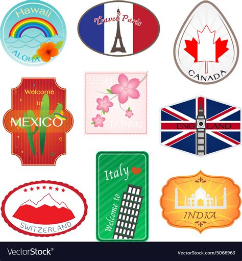 See more ideas about stickers packs, stickers, sticker design. Travel Stickers Design Collection Royalty Free Vector Image