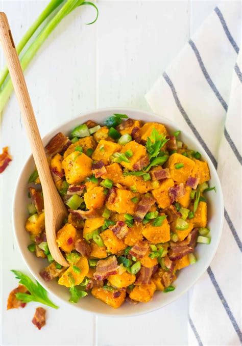 The Best Sweet Potato Salad Recipe — With Bacon Crunchy Veggies And A Zippy Mustard Dr