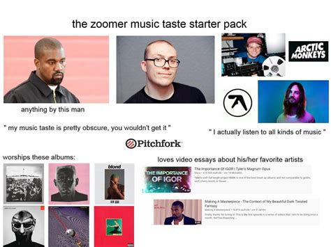 The Zoomer Music Taste Starter Pack Gen Z Starterpacks