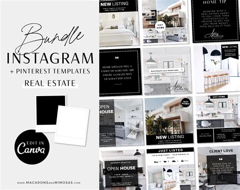 Real Estate Instagram Templates Instagram Canva Post Template Etsy