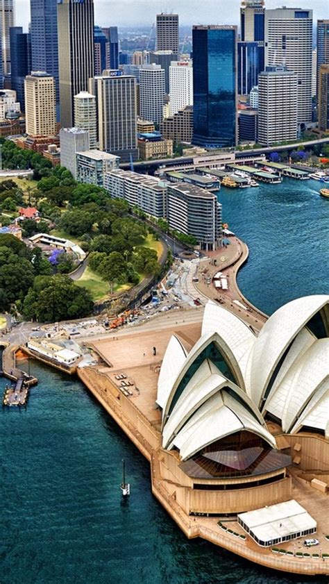 Sydney Harbour Australia Buildings Bird View Iphone Wallpapers Free