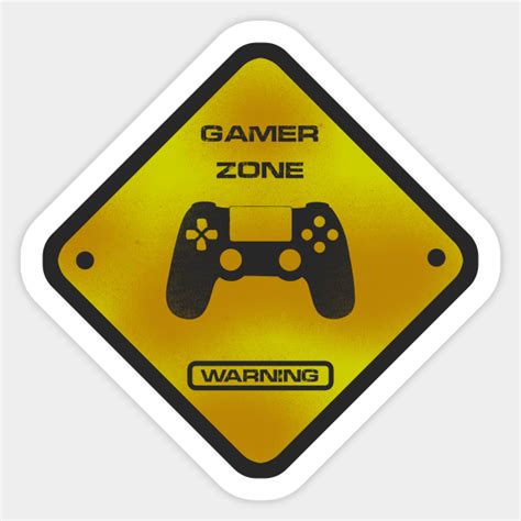 Gamer Zone Warning Games Sticker Teepublic