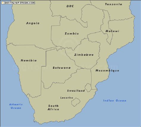 Political Map Of Southern Africa Download Scientific Diagram