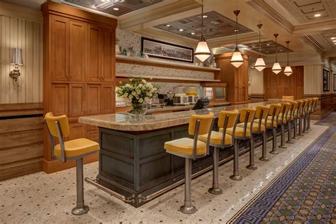 Some favorites include baked halibut, prime rib, soup prepared from scratch daily, and a hot roast turkey sandwich. Coffee shop at Little America Hotel designed by Denton ...