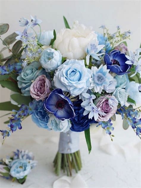 ️ 40 Chic Blue Wedding Bouquet Ideas 2023 Colors For Wedding