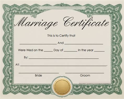 Blank Marriage Certificate Template Best Creative Template Ideas