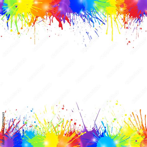 Bright Colorful Background With Rainbow Colored Paint Splashes And