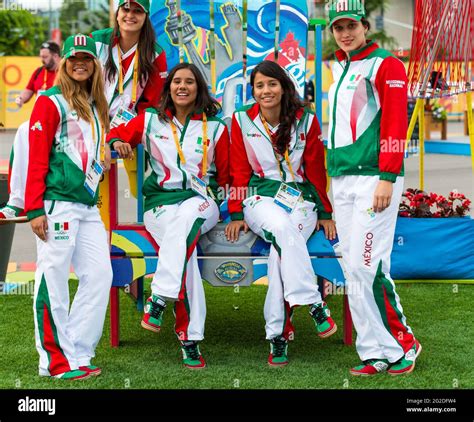 Women Athletes From Mexico In Joyful Mood Posing For Photograph At The