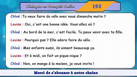 Dialogue En Français N° 192 Niveau Débutant Youtube