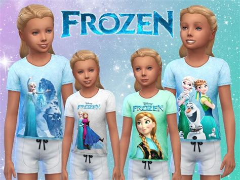 Kids Frozen Tees Found In Tsr Category Sims 4 Female