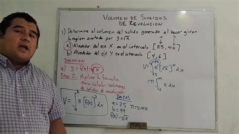 Calculo Integral Volumen De Solidos De Revolución Ejercicio 01 Youtube